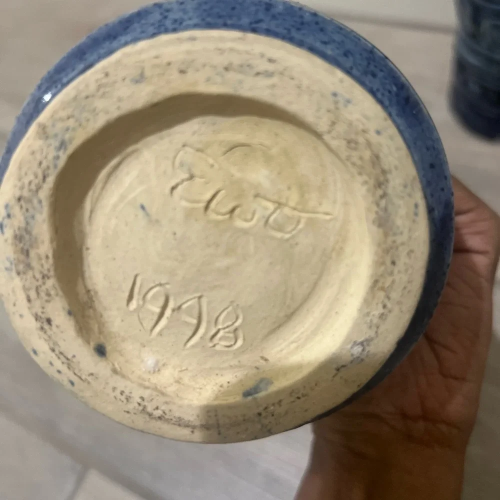 Indigo blue ceramic blue pottery vase